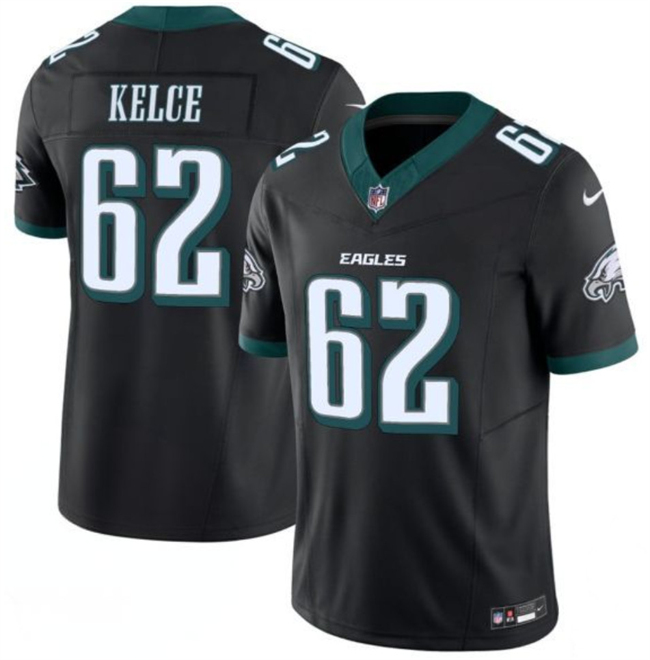 Women's Philadelphia Eagles #62 Jason Kelce Black New F.U.S.E. Vapor Untouchable Limited Stitched Football Jersey(Run Small)